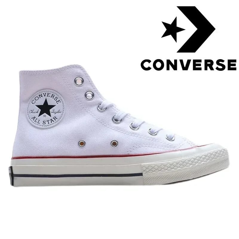 Converse Meeste Naiste Klassikalised Lõuendist vabaajajalatsid Vastupidavad valged Disaineri kõrged tossud Meeste Naiste Paari Spordijalatsid