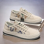 2024 Muške platnene cipele Muške vanjske trendi Tenisice za sve kombinacije Ručno izrađena tkanina Prozračne vulkanizirane cipele Udobne ravne cipele