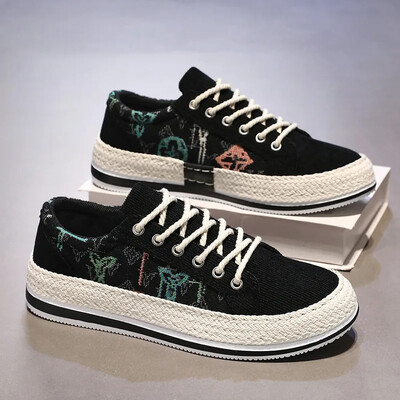 2024 Muške platnene cipele Muške vanjske trendi Tenisice za sve kombinacije Ručno izrađena tkanina Prozračne vulkanizirane cipele Udobne ravne cipele