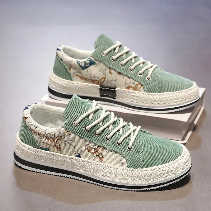 2024 Muške platnene cipele Muške vanjske trendi Tenisice za sve kombinacije Ručno izrađena tkanina Prozračne vulkanizirane cipele Udobne ravne cipele