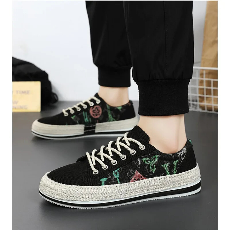 2024 Muške platnene cipele Muške vanjske trendi Tenisice za sve kombinacije Ručno izrađena tkanina Prozračne vulkanizirane cipele Udobne ravne cipele