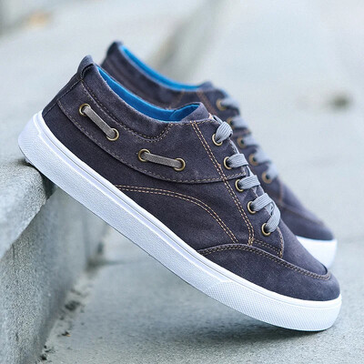 Muške platnene cipele od trapera Muška ležerna obuća Sportske neklizajuće ravne muške Proljeće Ljeto Vulkanizirane tenisice za hodanje Zapatos Para Hombre