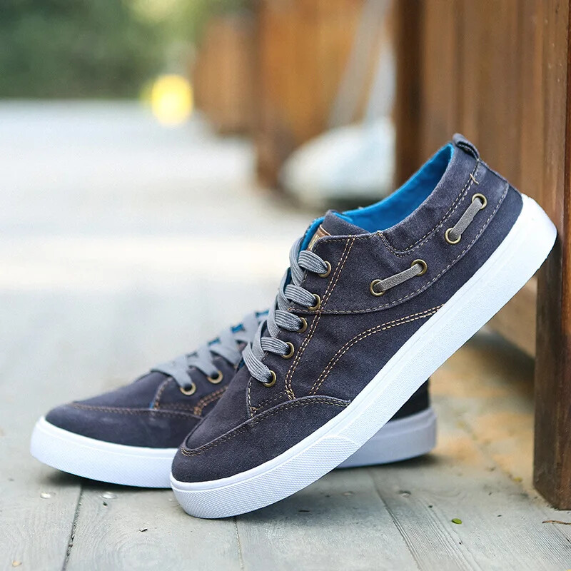 Muške platnene cipele od trapera Muška ležerna obuća Sportske neklizajuće ravne muške Proljeće Ljeto Vulkanizirane tenisice za hodanje Zapatos Para Hombre