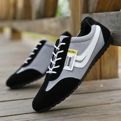Pantofi de pânză pentru bărbați, pantofi casual respirabili, în stil coreean, toamnă, cu șireturi, pantofi casual anti-alunecare, Zapatillas Para Hombre