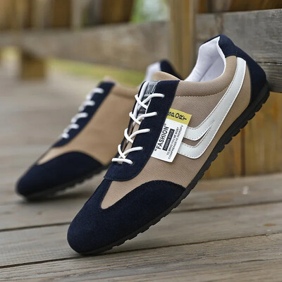 Pantofi de pânză pentru bărbați, pantofi casual respirabili, în stil coreean, toamnă, cu șireturi, pantofi casual anti-alunecare, Zapatillas Para Hombre