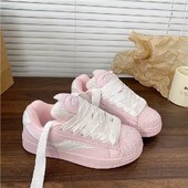 Pantofi de skateboard de primăvară, de modă, negri, cu șireturi, pantofi vulcanizați cu platformă de stradă pentru femei.