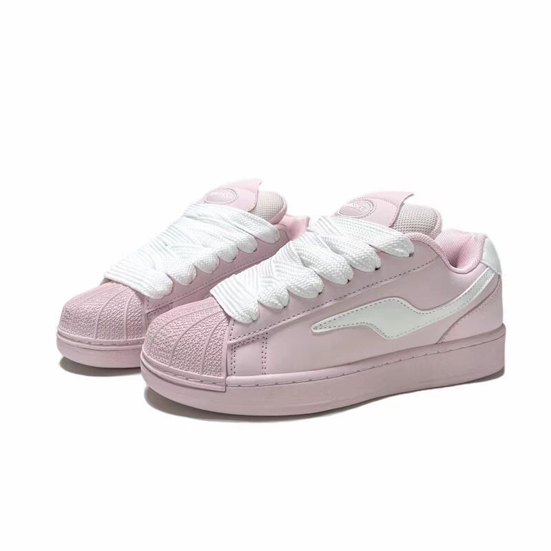 Pantofi de skateboard de primăvară, de modă, negri, cu șireturi, pantofi vulcanizați cu platformă de stradă pentru femei.