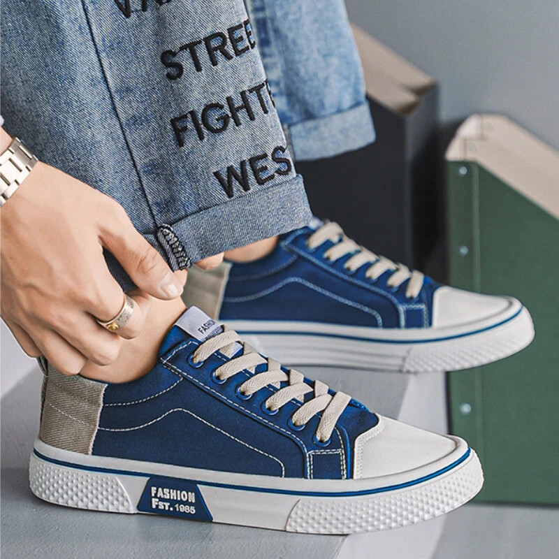 Klassikalised meeste lõuendijalatsid Moodsad õuekingad meestele Mugavad libisemiskindlad vabaaja tossud Hingavad meeste kõndimisjalatsid