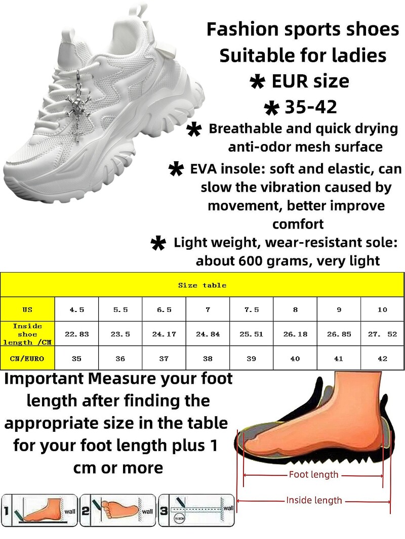 Moda dama casual vulcanizat pantofi alb pur platforma tocuri femei Halloween punk stil pantofi sport usori dama