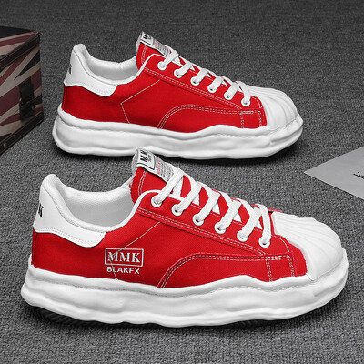 Pantofi pentru bărbați Tendință la modă Pantofi de bord cu vârful scoicii Pantofi casual cu talpă groasă, care cresc înălțimea, pantofi de pânză confortabili, versatili