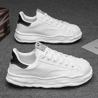 Pantofi pentru bărbați Tendință la modă Pantofi de bord cu vârful scoicii Pantofi casual cu talpă groasă, care cresc înălțimea, pantofi de pânză confortabili, versatili