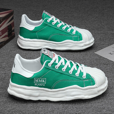 Pantofi pentru bărbați Tendință la modă Pantofi de bord cu vârful scoicii Pantofi casual cu talpă groasă, care cresc înălțimea, pantofi de pânză confortabili, versatili