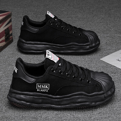 Pantofi pentru bărbați Tendință la modă Pantofi de bord cu vârful scoicii Pantofi casual cu talpă groasă, care cresc înălțimea, pantofi de pânză confortabili, versatili