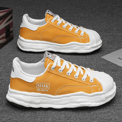 Pantofi pentru bărbați Tendință la modă Pantofi de bord cu vârful scoicii Pantofi casual cu talpă groasă, care cresc înălțimea, pantofi de pânză confortabili, versatili