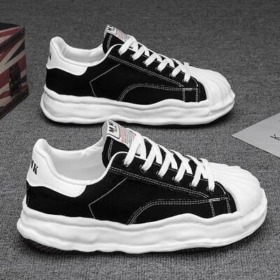 Pantofi pentru bărbați Tendință la modă Pantofi de bord cu vârful scoicii Pantofi casual cu talpă groasă, care cresc înălțimea, pantofi de pânză confortabili, versatili