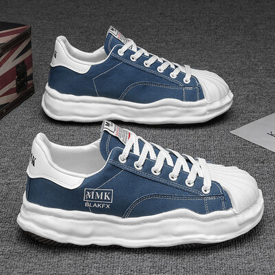 Pantofi pentru bărbați Tendință la modă Pantofi de bord cu vârful scoicii Pantofi casual cu talpă groasă, care cresc înălțimea, pantofi de pânză confortabili, versatili