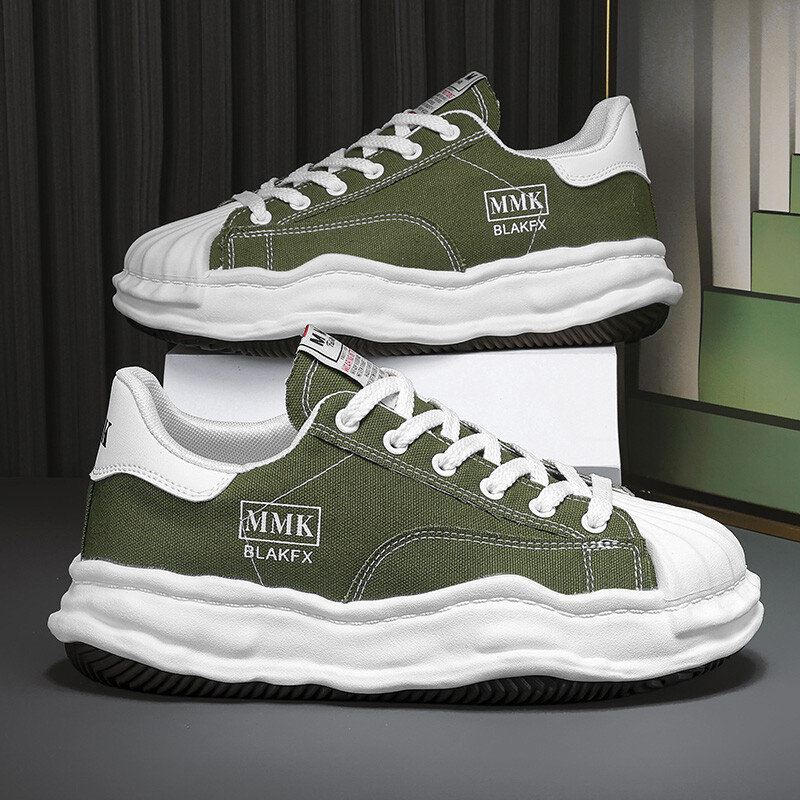 Pantofi pentru bărbați Tendință la modă Pantofi de bord cu vârful scoicii Pantofi casual cu talpă groasă, care cresc înălțimea, pantofi de pânză confortabili, versatili