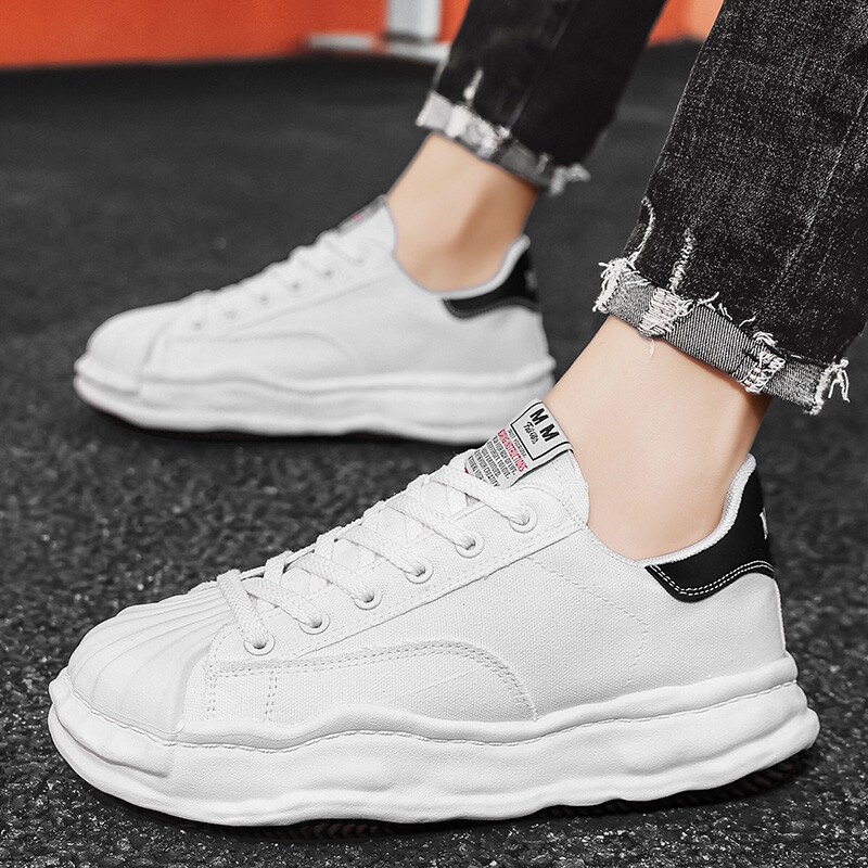 Pantofi pentru bărbați Tendință la modă Pantofi de bord cu vârful scoicii Pantofi casual cu talpă groasă, care cresc înălțimea, pantofi de pânză confortabili, versatili