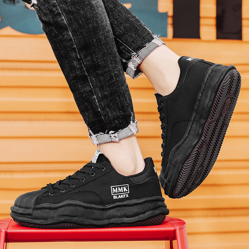 Pantofi pentru bărbați Tendință la modă Pantofi de bord cu vârful scoicii Pantofi casual cu talpă groasă, care cresc înălțimea, pantofi de pânză confortabili, versatili