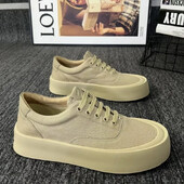 Pantofi casual respirabili, pantofi leneși pentru bărbați, pantofi din pânză, cu fundul gros, din cauciuc, pentru bărbați, 2024, pantofi versatili, pantofi