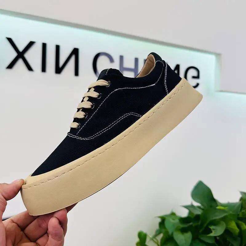 Pantofi casual respirabili, pantofi leneși pentru bărbați, pantofi din pânză, cu fundul gros, din cauciuc, pentru bărbați, 2024, pantofi versatili, pantofi