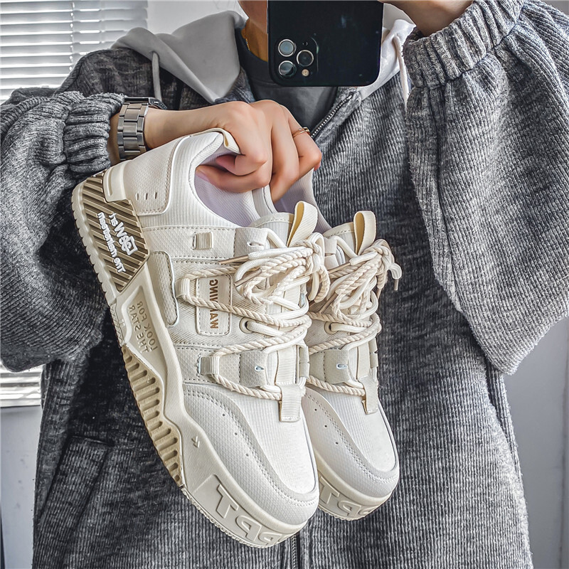 Pantofi de skateboarding pentru bărbați Pantofi cu platformă din pânză cu fundul gros Pantofi vulcanizați confortabili, respirabili, pantofi pentru studenți