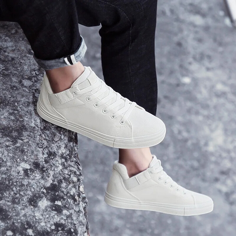 Jesenski trend muške platnene cipele Brand Jednobojne svestrane casual cipele za muškarce Ulični sportovi SkateboardingShoe Zapatillas Hombre