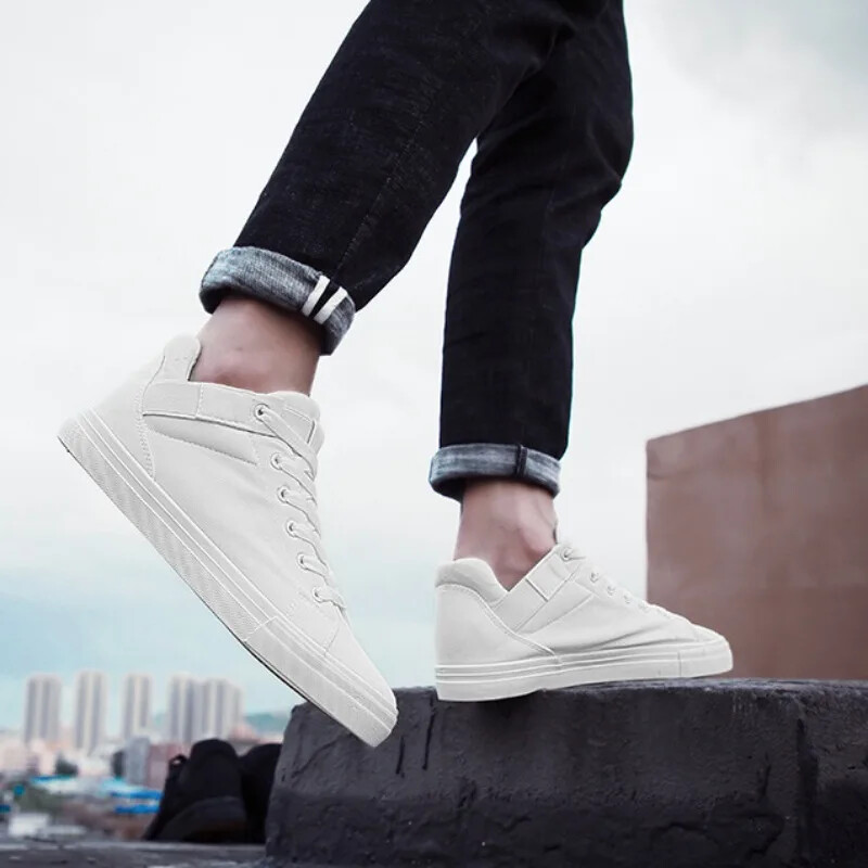 Jesenski trend muške platnene cipele Brand Jednobojne svestrane casual cipele za muškarce Ulični sportovi SkateboardingShoe Zapatillas Hombre