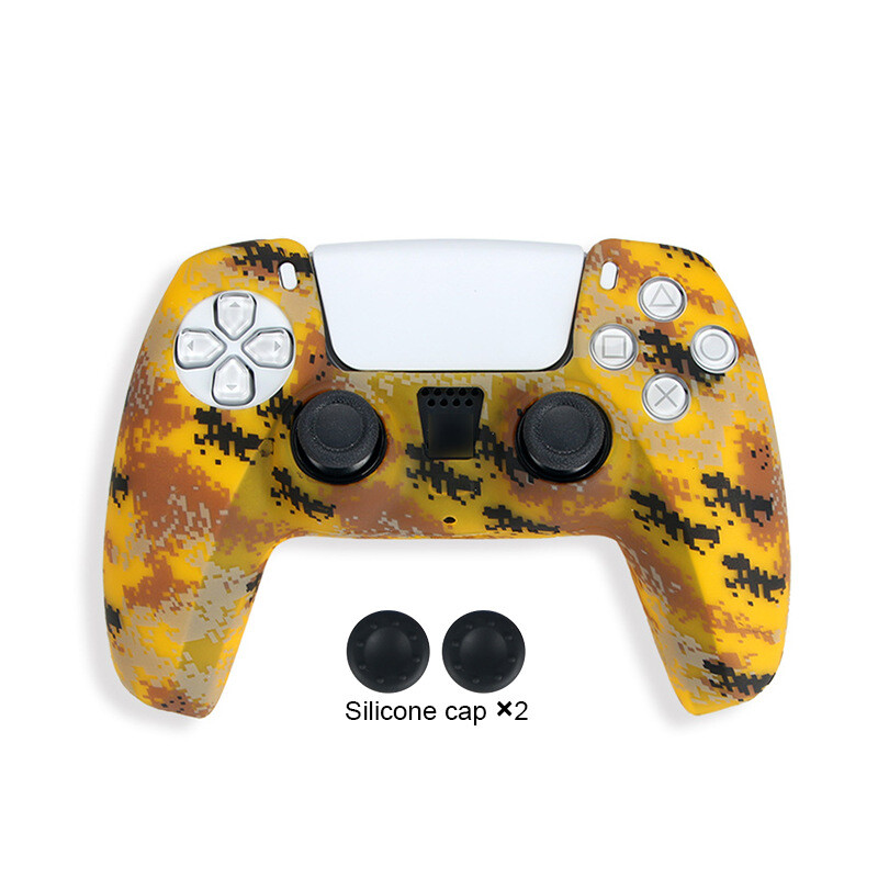 Piemērots PS5 maskēšanās silikona roktura vākam P5 aizsargājošam pret krišanas roktura vāciņam PS5 silikona pretslīdošam ūdens pārneses vākam