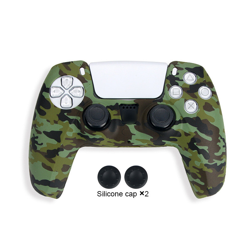 Piemērots PS5 maskēšanās silikona roktura vākam P5 aizsargājošam pret krišanas roktura vāciņam PS5 silikona pretslīdošam ūdens pārneses vākam