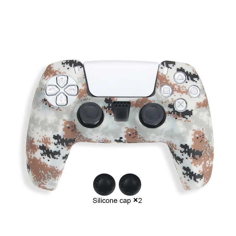 Piemērots PS5 maskēšanās silikona roktura vākam P5 aizsargājošam pret krišanas roktura vāciņam PS5 silikona pretslīdošam ūdens pārneses vākam
