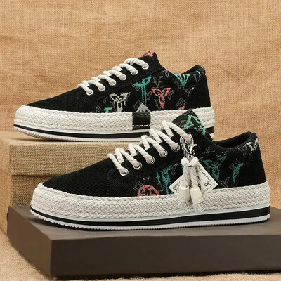 Modne prozračne muške platnene cipele, lagane muške ležerne cipele za dasku, studentske sportske cipele