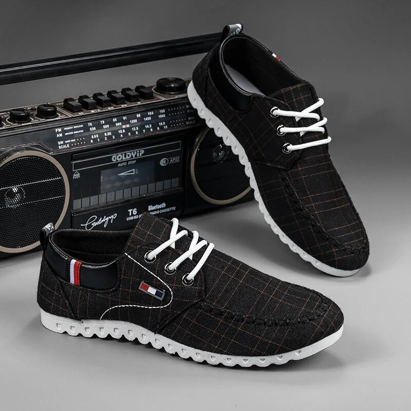 Мъжки платнени обувки Удобни вулканизирани обувки Ежедневни плоски обувки на открито 2023 Нови леки обувки за ходене Zapatillas De Hombre