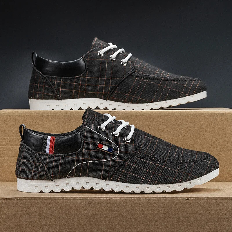 Мъжки платнени обувки Удобни вулканизирани обувки Ежедневни плоски обувки на открито 2023 Нови леки обувки за ходене Zapatillas De Hombre