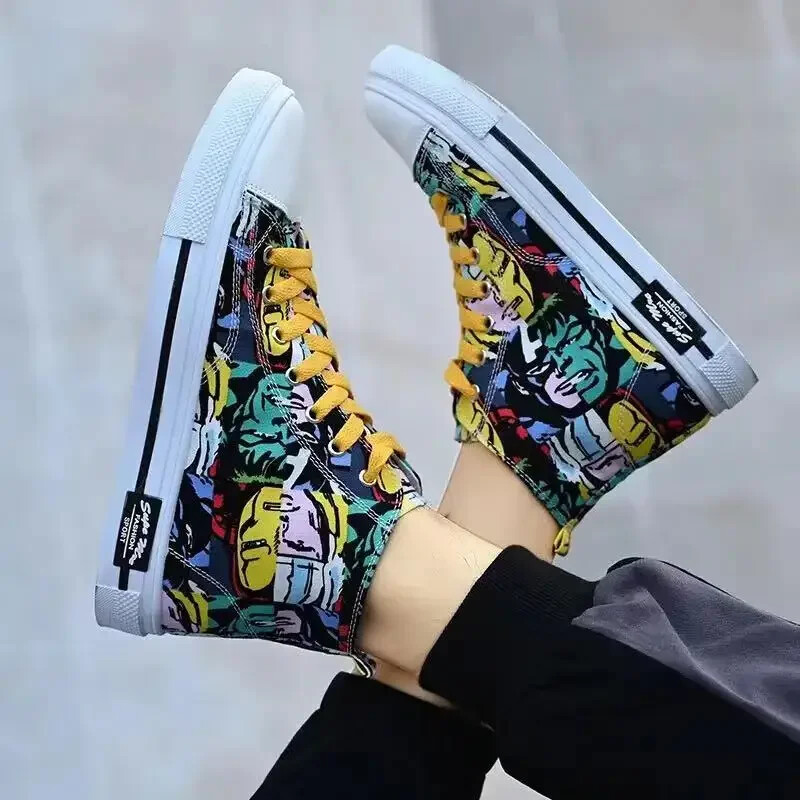 Reducere cool Pantofi cu pret mic Pantofi graffiti din pânză Pantofi pentru bărbați Pantofi pentru bărbați de tenis pentru bărbați.