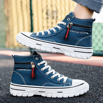 Ανδρικά παπούτσια Classic Designer High Top Canvas Vulcanize Shoes2024Νέα αθλητικά παπούτσια Casual Breathable Platform Shoes Zapatos Para Hombres