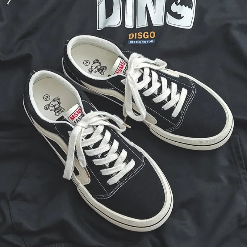 Klasične crne muške platnene cipele Modne ženske ravne cipele na vezanje Prozračne muške tenisice Ženske vulkanizirane cipele tenis de mujer