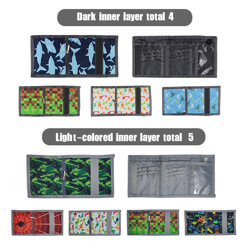 Lastele mõeldud kolmekordne vabaaja rahakott Multifunktsionaalsed noorte rahakotid lukuga münditasku ja kaardihoidjatega lastele kingitused