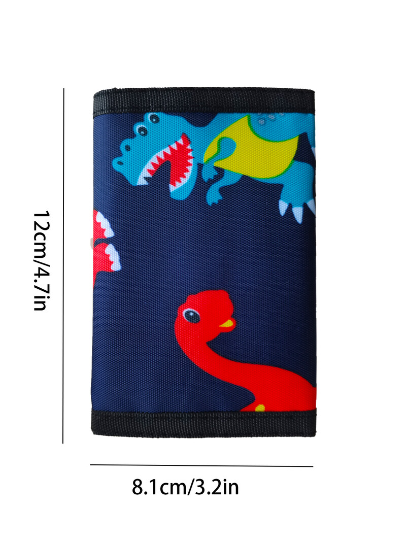 Dinosaur Dino dječji novčanik za dječake, dječji novčanik za male dječake s čarobnom naljepnicom, dječji novčanik Play za dječake s džepom za novčiće