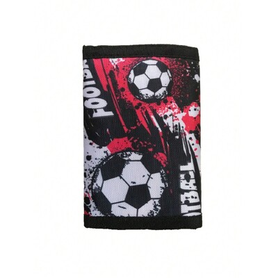 Футбол Футболен печат Детски портфейли Момчета Тънък портфейл Троен сгънат Спорт с портмоне за пътуване Поставка за карти Детски подаръци