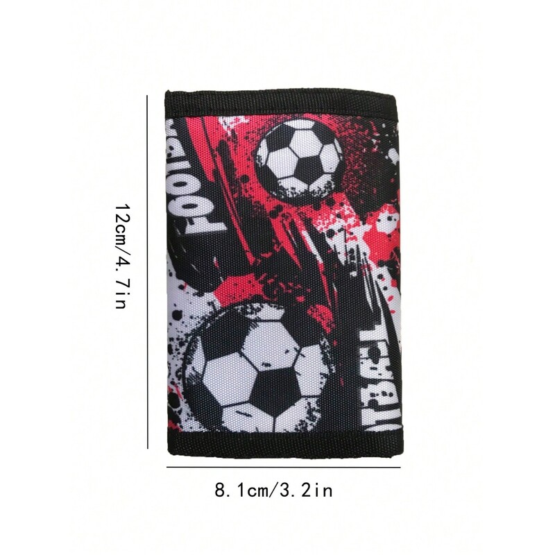 Футбол Футболен печат Детски портфейли Момчета Тънък портфейл Троен сгънат Спорт с портмоне за пътуване Поставка за карти Детски подаръци