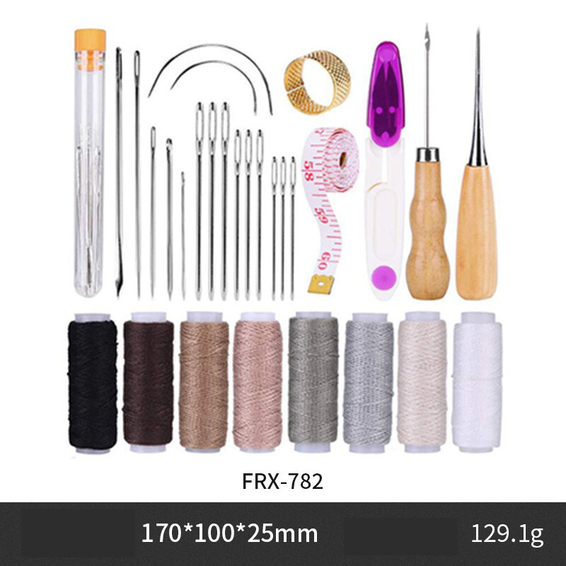 Pārrobežu auduma diegu komplekts, ādas instrumenti, šūšanas soma, biezs audums, mājsaimniecības šūšanas adatu komplekts, rokas komplekts