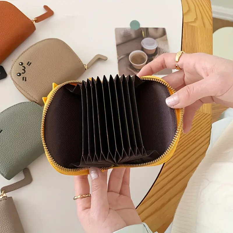 Multikas kassikujuline disain Rahakott Naiste mitme kaardipesa hoidik Armas moodne kunstnahast mündikott Loov ID-kaardi hoidik