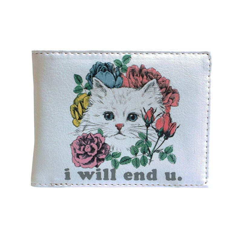 Kawaii novčanik s crtanim mačjim uzorkom, dvostruka torbica za novčiće, tanki držač za kreditnu karticu