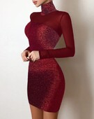 Elegantne večernje haljine za žene Svjetlucava prozirna mrežasta zakrpa Bodycon haljina 2023 Jesen Zima Proljeće Nova moda Ležerna