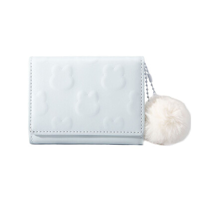 Poșetă cu monede cu iepure din desene animate drăguță, pentru femei, portofel scurt, pliabil, din PU, suport pentru carduri, pentru fete, poșete roz, portofele la modă în culoarea bomboanelor