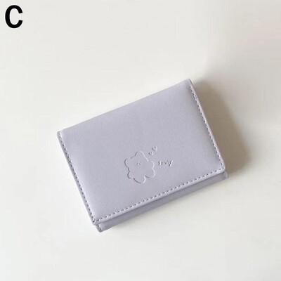 Portofele mici ursulețe scurte pentru femei Suport pentru carduri cu trei pliuri pentru elevi Geantă de identitate pentru fete Suport pentru carduri Poșete pentru monede Portofele pentru femei Geanta cu desene animate