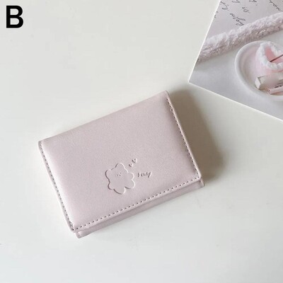 Portofele mici ursulețe scurte pentru femei Suport pentru carduri cu trei pliuri pentru elevi Geantă de identitate pentru fete Suport pentru carduri Poșete pentru monede Portofele pentru femei Geanta cu desene animate