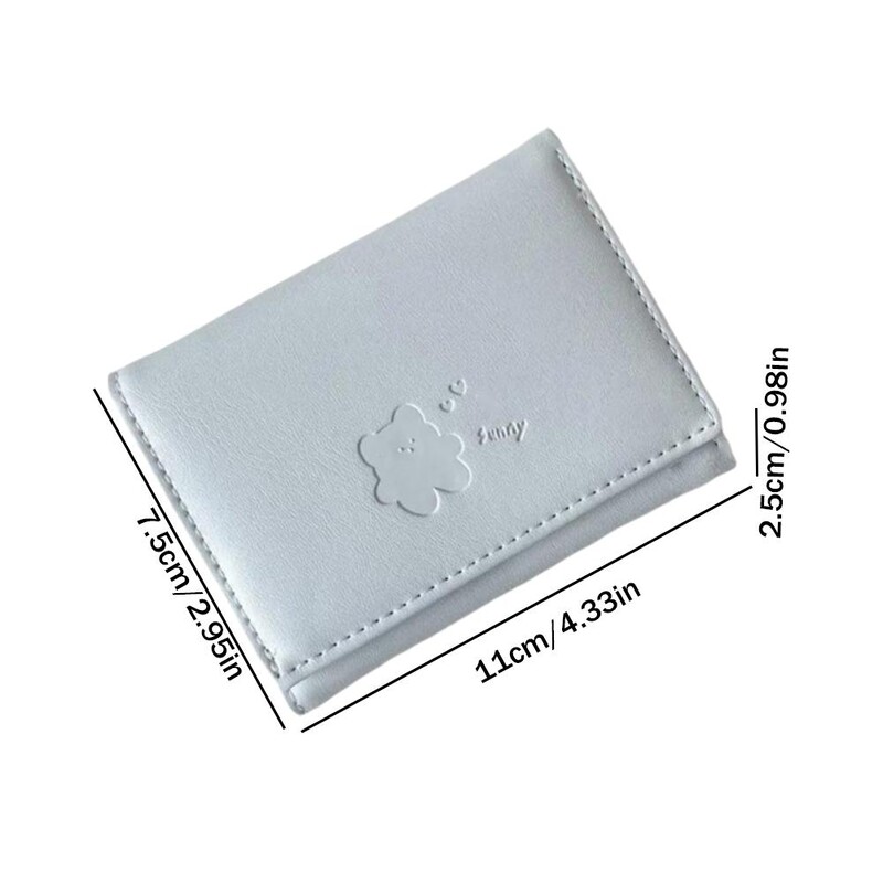 Portofele mici ursulețe scurte pentru femei Suport pentru carduri cu trei pliuri pentru elevi Geantă de identitate pentru fete Suport pentru carduri Poșete pentru monede Portofele pentru femei Geanta cu desene animate