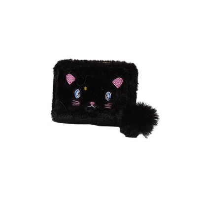 Crtani plišani vez, mačji novčanik, plišana lopta, patentni zatvarač, torbica za novčiće, veliki kapacitet, držač kartice za životinje